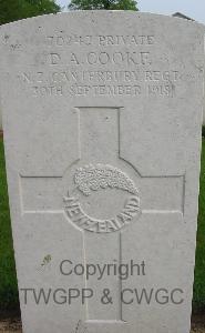 Serre Road Cemetery No.2 - Cooke, David Alexander