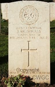 Minturno War Cemetery - McDonald, James