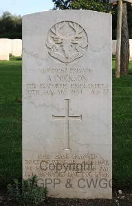 Minturno War Cemetery - Nickson, Alfred