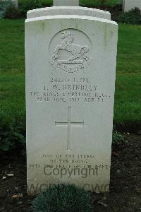 Cite Bonjean Military Cemetery Armentieres - Brindley, T W