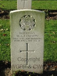 Cite Bonjean Military Cemetery Armentieres - Cameron, W C