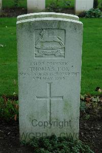 Cite Bonjean Military Cemetery Armentieres - Fox, Thomas