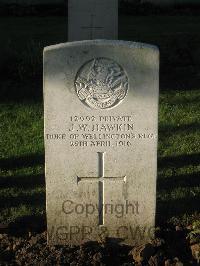 Cite Bonjean Military Cemetery Armentieres - Hawkin, J W