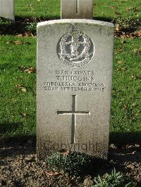 Cite Bonjean Military Cemetery Armentieres - Huggins, T