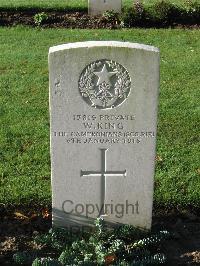 Cite Bonjean Military Cemetery Armentieres - King, W