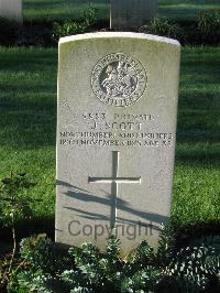 Cite Bonjean Military Cemetery Armentieres - Scott, J