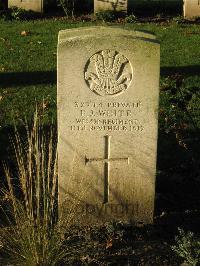 Cite Bonjean Military Cemetery Armentieres - White, F J