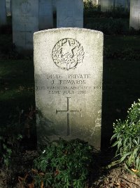 La Kreule Military Cemetery Hazebrouck - Edwards, J