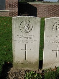 La Kreule Military Cemetery Hazebrouck - Wright, W