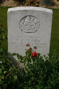 Tincourt New British Cemetery - Arthur, F C