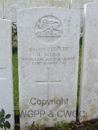 Bagneux British Cemetery Gezaincourt - Monk, H