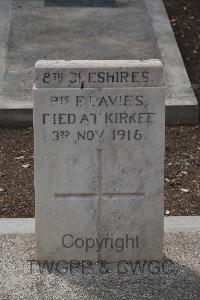 Kirkee New (Cantonment) Cemetery - Davies, Frederick