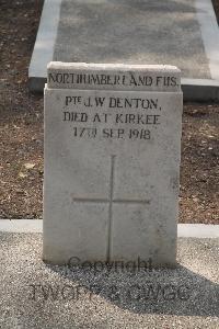 Kirkee New (Cantonment) Cemetery - Denton, John William