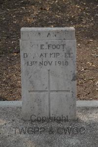 Kirkee New (Cantonment) Cemetery - Foot, Ernest Albert