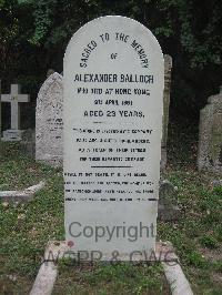 Hong Kong Cemetery - Balloch, Alexander