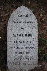 Hong Kong Cemetery - Brown, Thomas