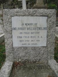 Hong Kong Cemetery - England, Robert William