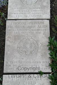 Boulogne Eastern Cemetery - Allen, Fredrick John