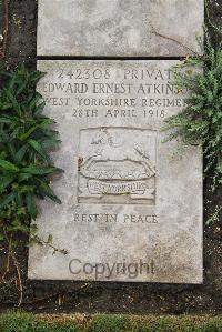 Boulogne Eastern Cemetery - Atkinson, Edward Ernest