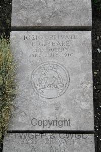 Boulogne Eastern Cemetery - Beare, E G