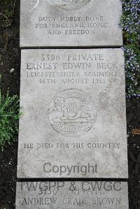 Boulogne Eastern Cemetery - Beck, Ernest Edwin