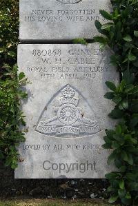 Boulogne Eastern Cemetery - Cable, Wilfred Henry