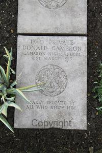 Boulogne Eastern Cemetery - Cameron, Donald