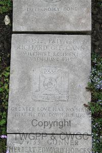 Boulogne Eastern Cemetery - Cann, Richard George Fredrick