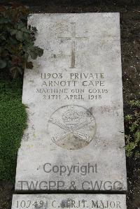 Boulogne Eastern Cemetery - Cape, Arnott