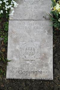 Boulogne Eastern Cemetery - Crick, Arthur