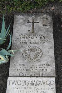 Boulogne Eastern Cemetery - Duff, Archibald