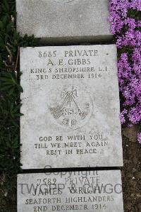 Boulogne Eastern Cemetery - Gibbs, A E