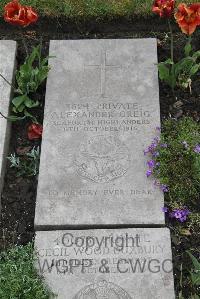 Boulogne Eastern Cemetery - Greig, Alexander