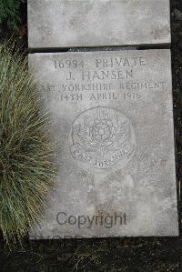 Boulogne Eastern Cemetery - Hansen, J