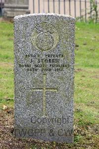 Glasgow (St. Kentigern's) Roman Catholic Cemetery - Storrie, J