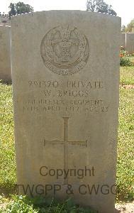 Gaza War Cemetery - Briggs, William