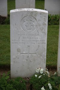 Gordon Dump Cemetery Ovillers-La Boisselle - Beckett, R