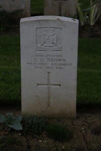 Gordon Dump Cemetery Ovillers-La Boisselle - Brown, Alfred George