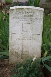 Gordon Dump Cemetery Ovillers-La Boisselle - Burns, T