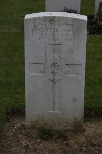 Gordon Dump Cemetery Ovillers-La Boisselle - Dunbar, G