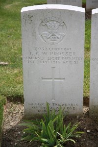 Gordon Dump Cemetery Ovillers-La Boisselle - Prosser, Leonard Cecil Walter