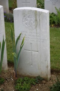 Gordon Dump Cemetery Ovillers-La Boisselle - Robson, J R