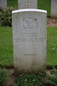 Gordon Dump Cemetery Ovillers-La Boisselle - Spry, W H