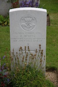 Gordon Dump Cemetery Ovillers-La Boisselle - White, Arthur