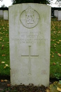 Mons (Bergen) Communal Cemetery - Ridley, W
