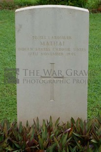 TRINCOMALEE WAR CEMETERY - MATHAI, 