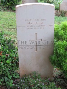 TRINCOMALEE WAR CEMETERY - MATTHEW, 