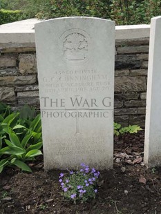 BROWN'S ROAD MILITARY CEMETERY, FESTUBERT - CUNNINGHAM, GEORGE CARLIN