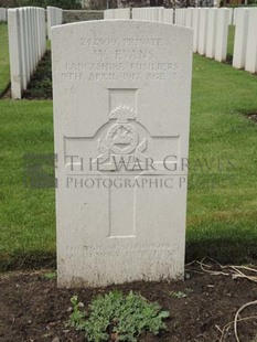 BROWN'S ROAD MILITARY CEMETERY, FESTUBERT - EVANS, WILLIAM