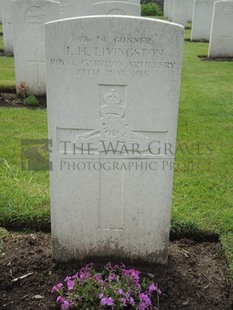 BROWN'S ROAD MILITARY CEMETERY, FESTUBERT - LIVINGSTON, J H